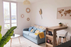 studio cosy avec vue sur la Seine